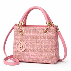 JustStar Pink Tweed Mini Handbag